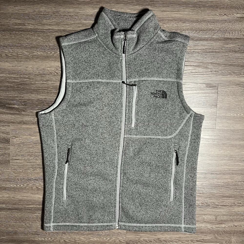 The North Face Gordon Lyons Fleece Vest Men's M Heather Grey Full Zip NF0A33R8